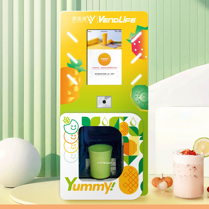 24 Hour Commercial Fresh Fruit Smoothie Vending Machine Kiosk with QR Code Payment Self-Service Operation
