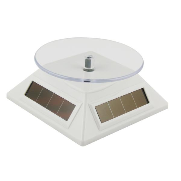 White / black ABS Solar turntable display for showing mobile phone, camera, watch