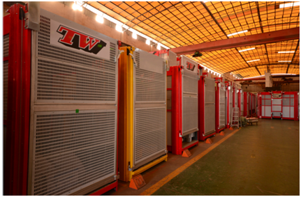 Bevel Motor Construction Hoist Elevator , 2x13kw Goods Hoist Lift