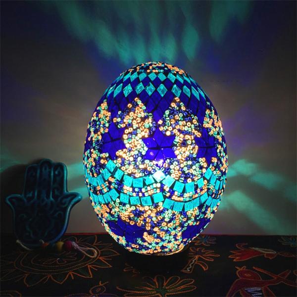 Vintage Lucky Egg Turkish Mosaic LED Children's Night table lamp(WH-VTB-07)