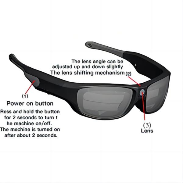 Full HD 1080P Bluetooth Video Sunglasses With Polarized UV Protection Safety Lens