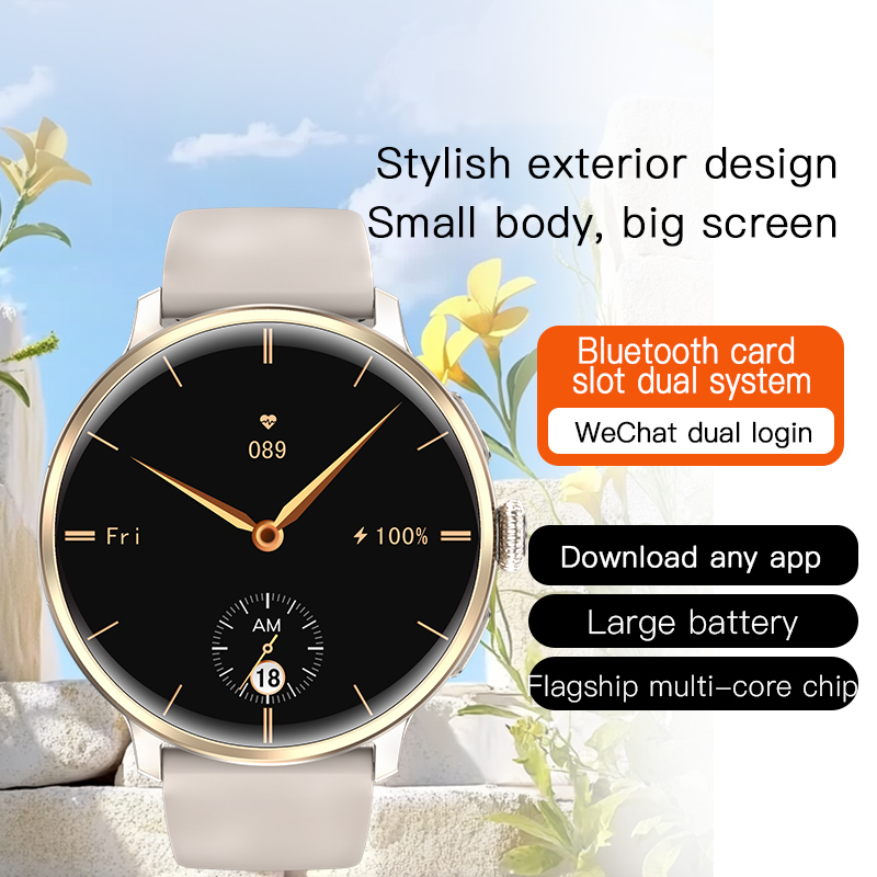 H88 4G Android Women's Smart Watch 49mm AMOLED Display 3GB+32GB Storage NFC SIM Card Video Call IP68 Waterproof Alloy SDK