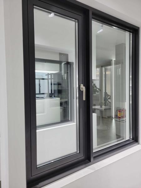 Fenêtres en aluminium noir moderne à vitre simple / double / triple