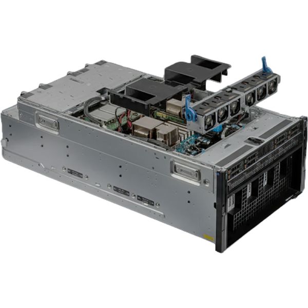 Dell PowerEdge XE9680 6U Rack Server with 5th Gen Intel Xeon, 8 NVIDIA HGX H100 GPUs, and 32 DDR5 DIMM Slots for AI Training