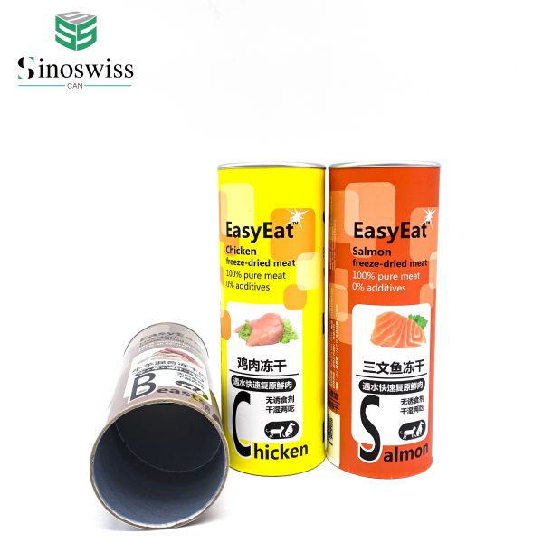 Customized Sizes Freeze Dried Food Paper Cans Pet Food Paper Cylinder Container