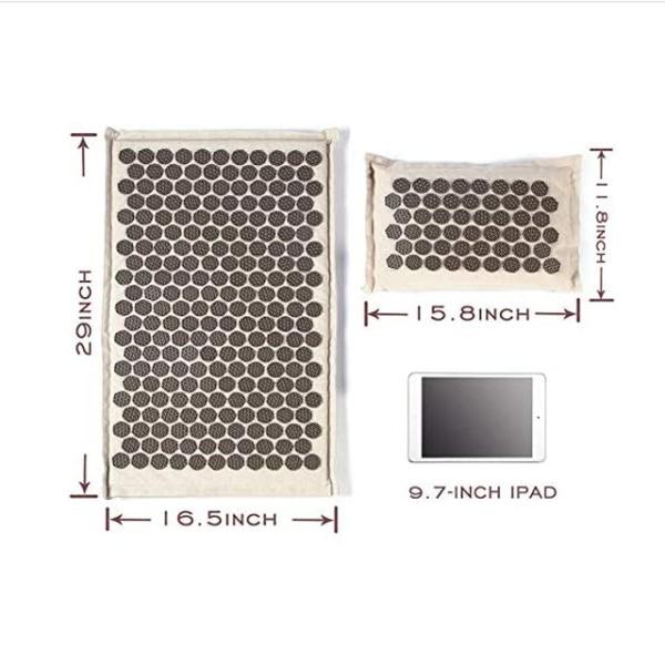 63.5*38.1*2.5cm Gray Massage Acupressure Yoga Mat Stretchable alto com pontos