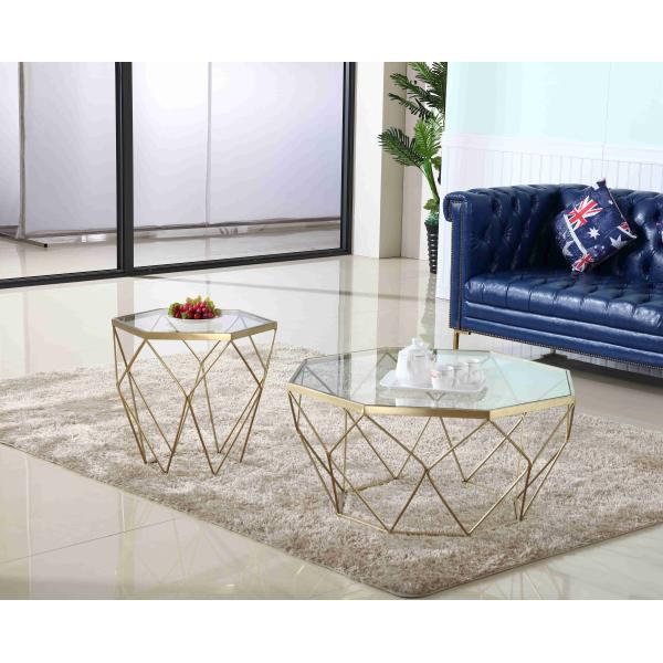 Комната жемчуга таблицы чая современных стеклянных журнальных столов нержавеющей стали стильная живя пакуя