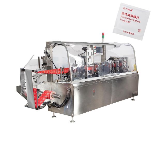 Full Automatic 4 Side Sealing Wet Wipe Packaging Machine Single Sachet Alcohol
