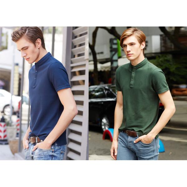 Men'S Navy Color Personalized Polo Shirts Stand Collar Fashion T - Shirt