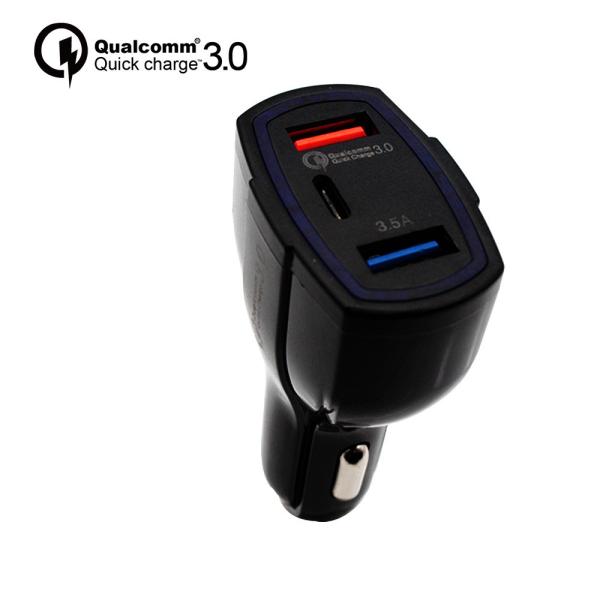 Тип c быстрого заряжателя автомобиля QC 3,0 USB обязанности автоматического двойного портативный