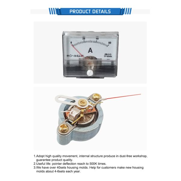 Manufacturer 60 Ampere Dc Ac Micro Current Analog Meter Ammeter with Industry Standard