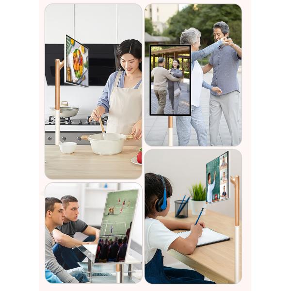 24 inch 8G+128G Capacitive Touch Portable TV, Powerful Performance,  Companion Device,Adjustable Height Standing Tablet for Fitness & Shopping, Follow Me Screen