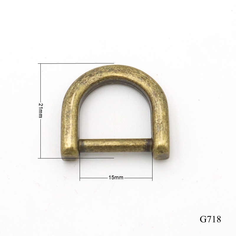 Anti Brass Metal D Ring Detachable Bag Strap Buckle 15mm Hardware Accessories