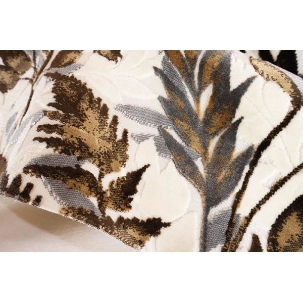 Luxury Vintage Leaves Pattern Jacquard Velvet Fabric For Sofa
