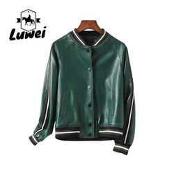 Plus Size Stand Collar Couro Motocicleta Jaqueta Windcheater Utilidade Esportes ao ar livre Mulheres Jaqueta de pele Falsos