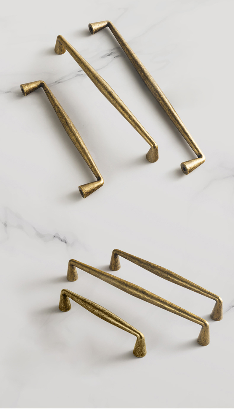 Contemporary Gold Brass Zinc Pull Handles & Door Knobs for Exterior Outdoor Kitchen Bedroom Bathroom-Easy Installation
