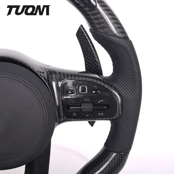 LED Mercedes Car Carbon Fiber Steering Wheel W204 Amg Benz Perforated Leather
