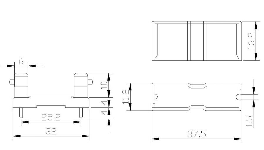 MF550 PCB монтажных плат патрона предохранителя держателя ПК бакелита 6x30mm терминальный