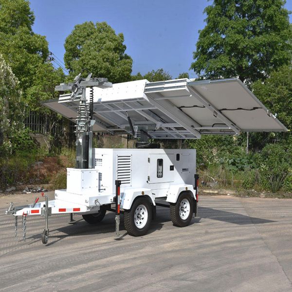 Eco Friendly Mobile Solar Light Tower 360 Degree Illumination Mining Operations Trailer Mounted Light Tower