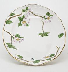 Floral Ceramic Dinner Plates Tableware Gold Rim Ceramic Soup Plate TW-02A121