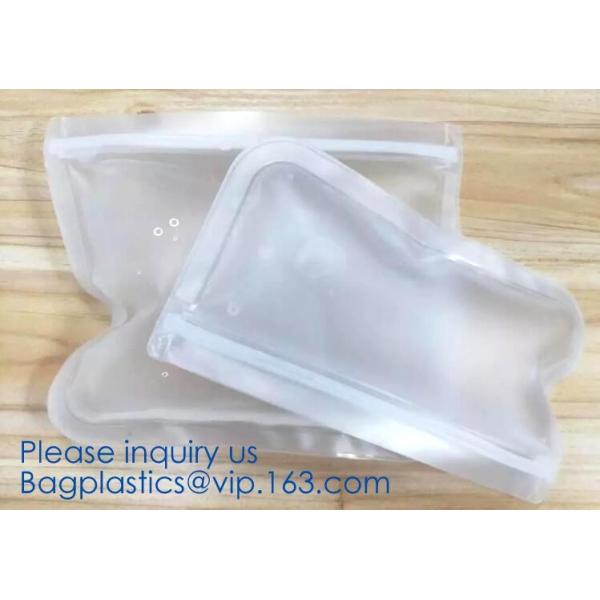 Kitchen Reusable Storage Silicone Food Fresh Bag with free hand baggy rack,preservation food fresh vacuum storage bag wa