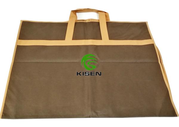 PP Non Woven Suit Zippered Garment Bags With Handles / Zip Closure Brown Color