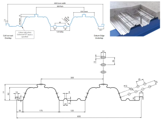 Customizable Floor Deck Composite Metal Roll Forming Machine
