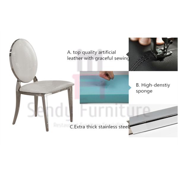 El restaurante del oro/de la plata/del acero inoxidable de Chrome preside la parte posterior redonda del cuero/del terciopelo