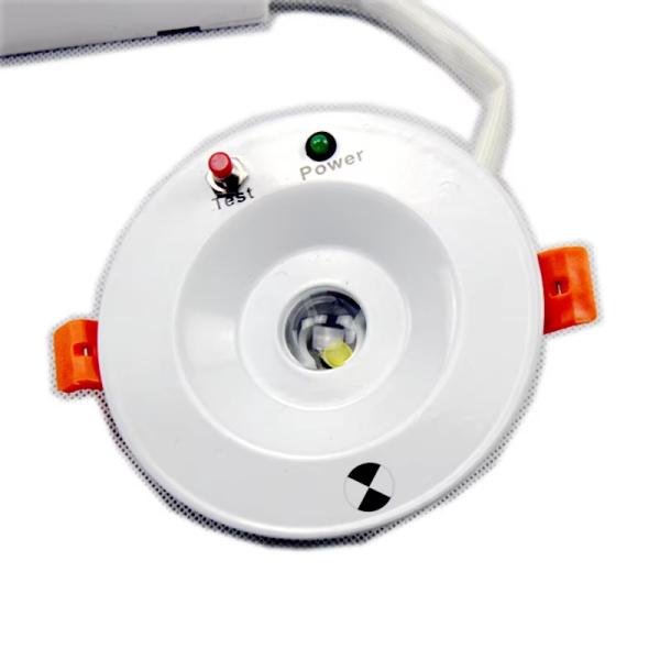 Indoor 3W Round LED Emergency Downlight with Red Blue Indicator and Support Dimmer NO