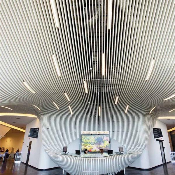 3.0mm Metal Ceiling Design Customizable Vertically Curved Baffle Ceiling System