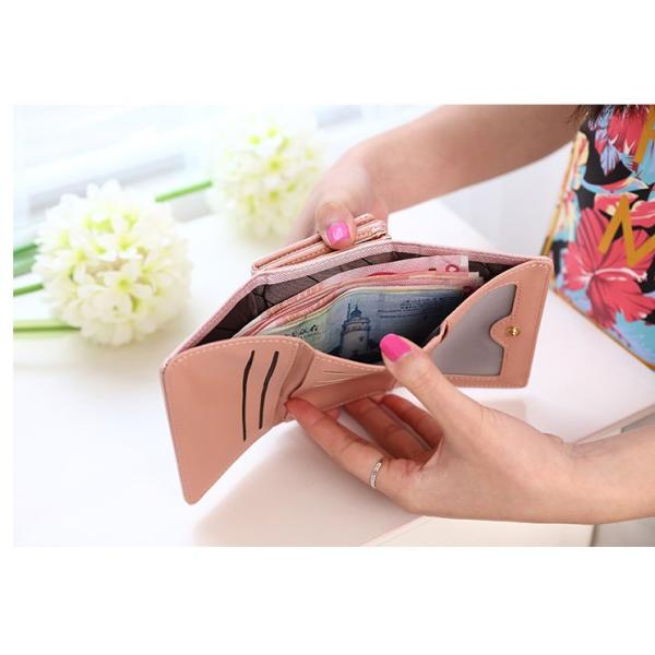 2016 new women's wallets cute bow buckle short paragraph mini wallet