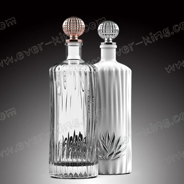 Супер бутылка стекла пустое подгонянное 750ml ликера круга огнива