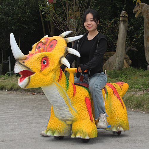 Electric Kid Ride Scooter Walking Dinosaur Ride Robot Battery Cart
