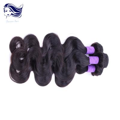 Prolongements péruviens de cheveux de Vierge de noir de jais, aucun prolongements de rejet de cheveux