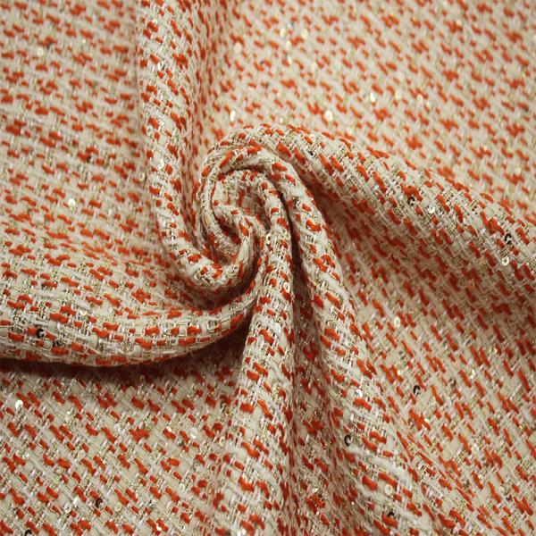 Stock a Roll Wholesale Luxury New Design 100 Polyester Yarn Dyed Tweed Fabric for Autumn and Winter Women's Coat Clothing