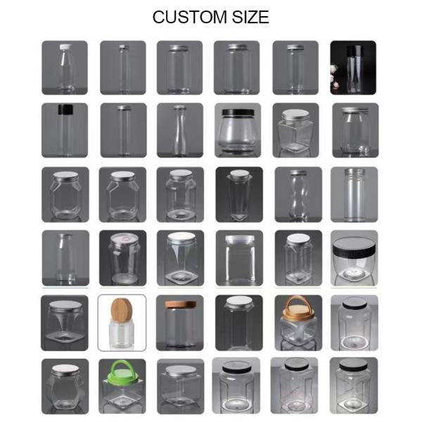 Нет утечки 250 мл 350 мл пластиковая банка для печенья и конфеты с алюминиевой крышкой