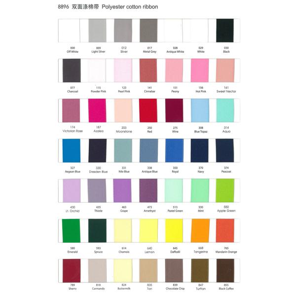 Double Face Woven Ribbon Polyester Cotton Ribbon with Samples