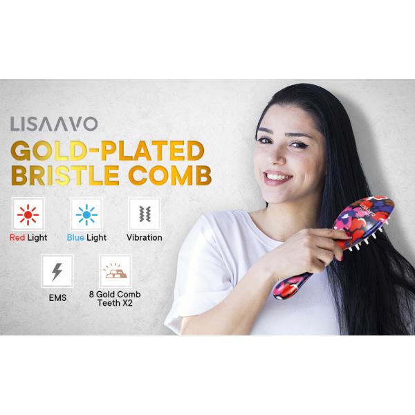 650nm Rouge LED Coiffure de croissance des cheveux EMS Massage électrique Brosse à cheveux 450mAh 3.7V batterie