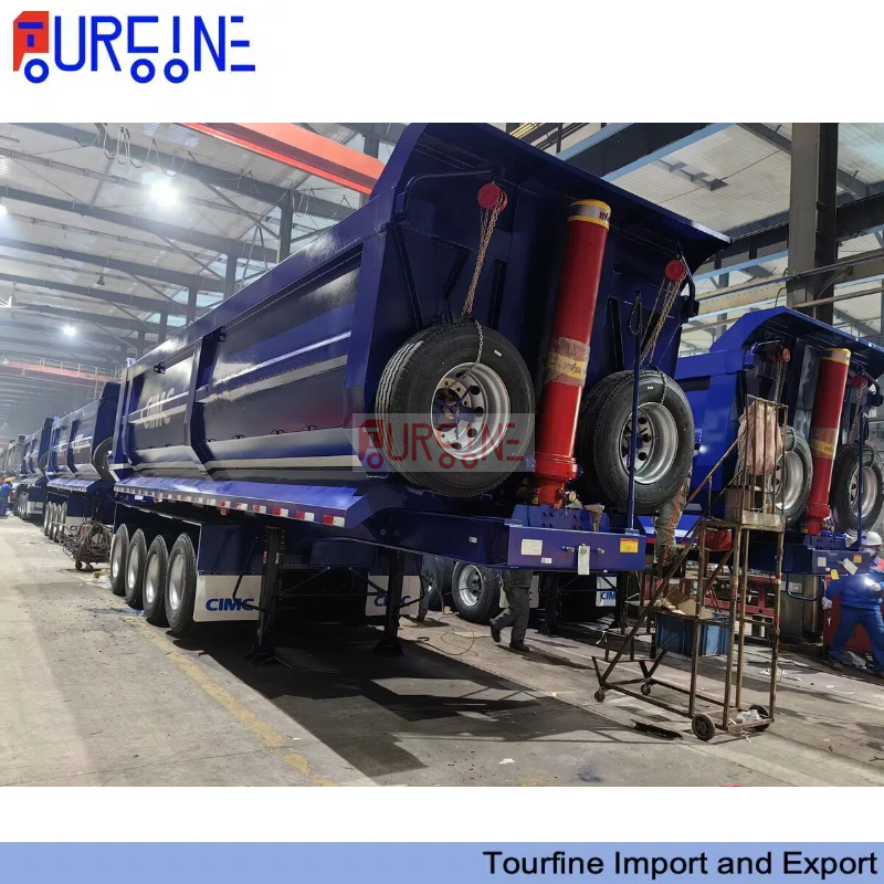80 Ton 4 Axle Dump Semi Trailer with Hydraulic Front Tipping System