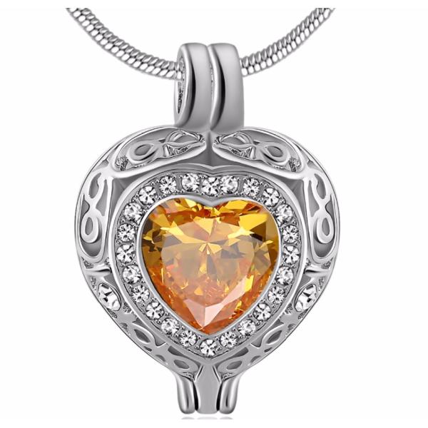 Personalized Memorial Birthstone Cremation Necklace Ashes Urn Keepsake Locket Pendant