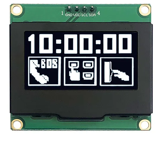 1.54 Inch Graphic OLED Display with 128x64 Dots Resolution and I2C Interface