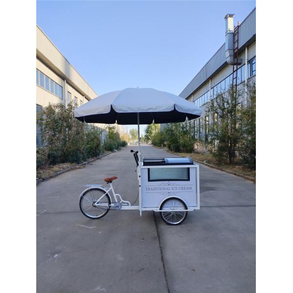 Ice Cream Roll Food Push Cart Bike with Freezer 70kg 220*87*240cmcm