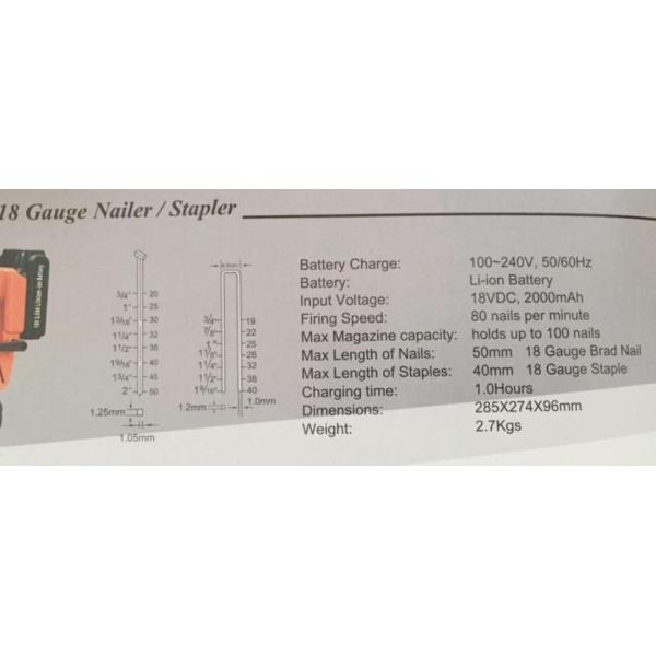2 in 1 Cordless Nail Gun Staple Gun Max Magazine Capacity for Industrial Applications