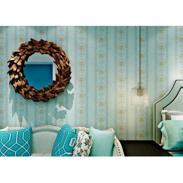0.53*10M Soundproof Country Style Wallpaper For Home Decoration , Flower Wall Covering