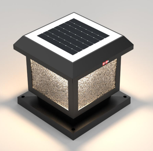 Smart Solar Pillar Light Four-Color, Gardens and Villas Solar-Powered Garden Fence Landscape Light