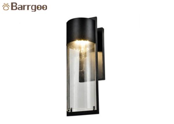 Modern Liaison Large Bracketed Hotel Outdoor Sconce Lighting Glass Wall Sconce In Black