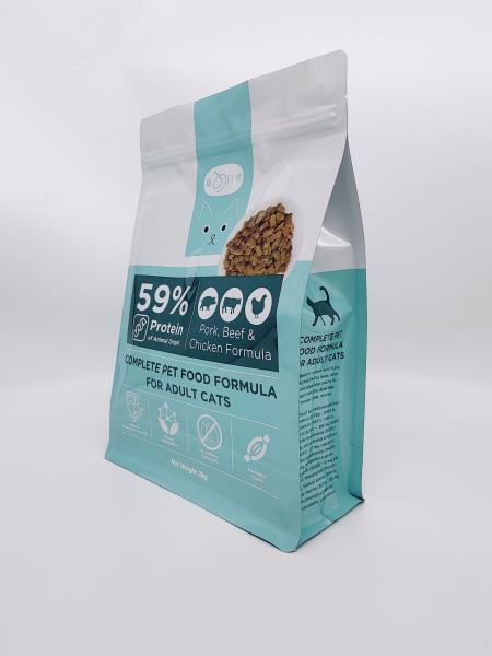 Matte Finishing Animal Feed Packaging Bags 2.5-8 Mil Thick Cat Food Packaging