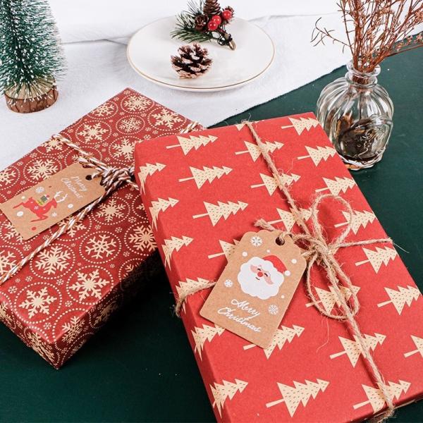 Pacote de caixa de presente MSD para decoração Natal Férias Festa Diária Festa Kraft Arte Papel de embrulho