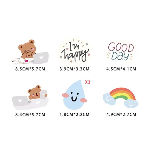 Decorative Scrapbook Stickers And Embellishments Cute Bear Shape Cut Stickers