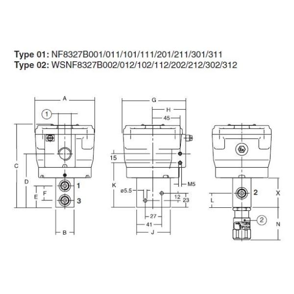 Клапаны клапанов соленоида ВСНФ8327 3/2 дюймов пневматические жароустойчивые пневматические управляемые